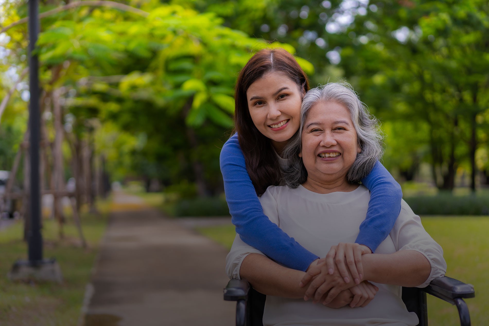 Mother and daughter enjoying quality time outside.